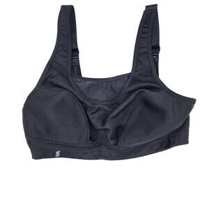 Glamorise No Bounce Medium Impact Support Comfort Black Sports Bra Size 34C
